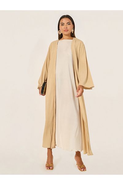 Styli Regular Fit Maxi Kimono with Side Slit Detail