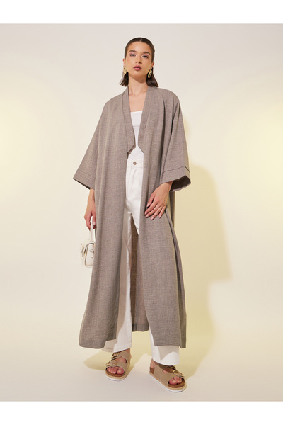 Styli Solid Elbow Sleeve A-Line Kimonos