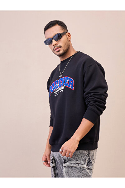 Mascln Sassafras By Styli Embroidered Round Neck Oversize Sweatshirt