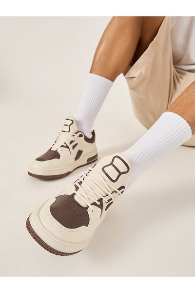 Styli Color Block Platform Sole Lace Up Sneakers