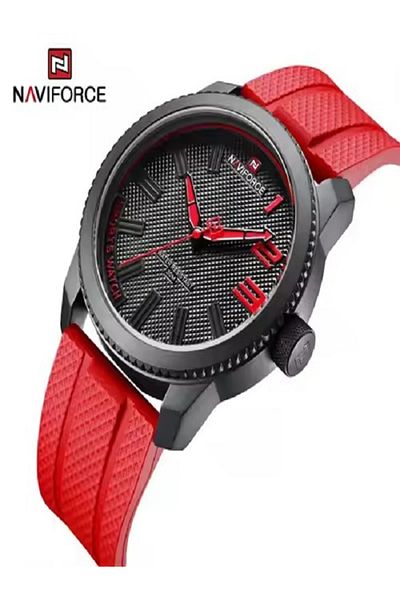 Naviforce Silicone Band Sport Waterproof Watches for Men Casual Quartz Wristwatch Shockproof Design Male Clock