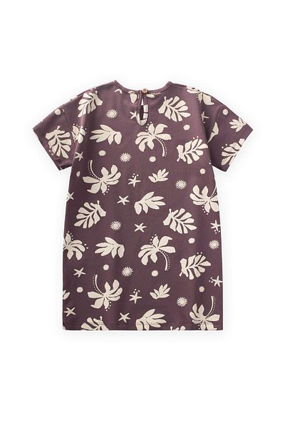 Cigit Tunic T-Shirt 4-12 Years Plum