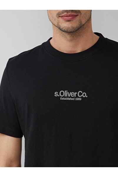 s.Oliver Men's T-shirt with logo print, cotton, Regular fit