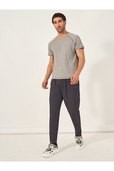 Styli Woven Running Track Pants with Zip Hem