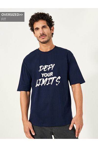 Styli Oversized Chest Slogan Workout T-Shirt