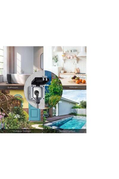 INNOVIX Priză simplă de exterior cu întrerupător, 250V/16A, IP66 impermeabilă și rezistentă la praf, gri