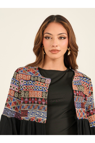 Keenly By Styli Embroidered Bell Sleeve Regular Fit Kimono