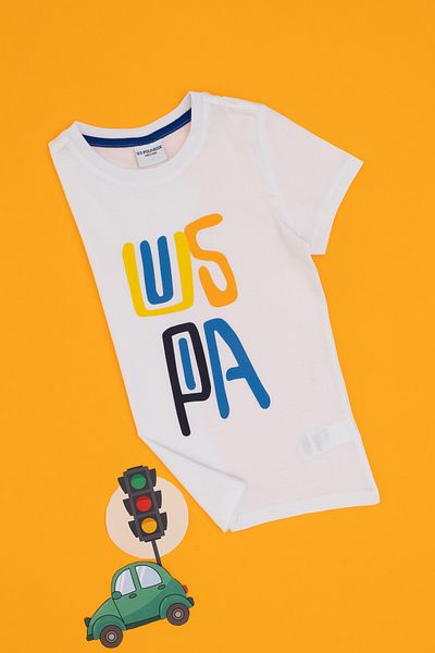 U.S. Polo Assn. Boy's White Crew Neck T-Shirt 50307271-Vr013