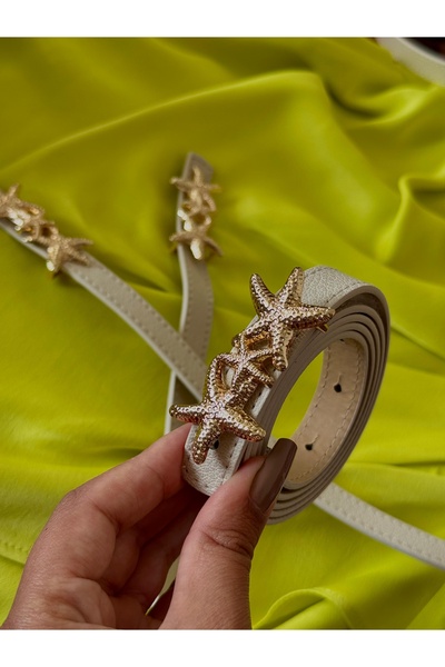 Melissatelier Starfish Buckle Women's Belt Cream