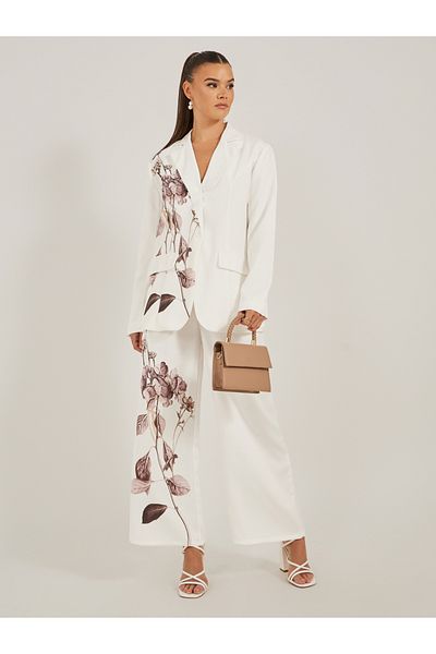 Styli Regular Length Regular Fit Floral Print Blazer