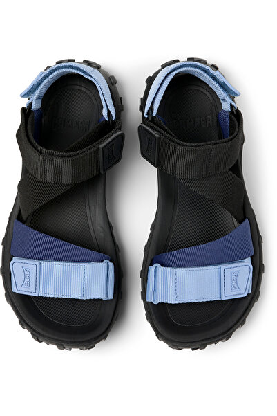 CAMPER Women's Blue Colorblock Comfy Sole Daily Sandals with Hook And Loop Back Strap DriftTrail