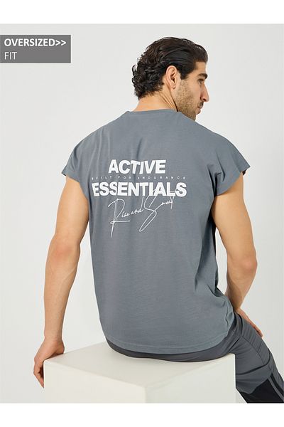 Styli Slogan Print Oversized Training T-Shirt