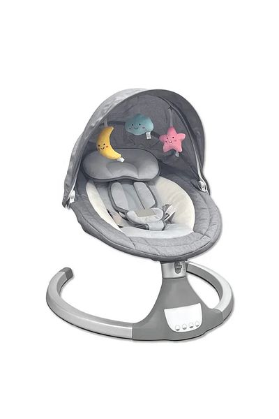 ROHS Leagăn electric multifuncțional HappyKids pentru bebeluși cu acoperiș pliabil și plasă de țânțari