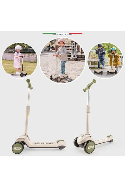 Elele Velocita 3 Wheel Kids Scooter Lighted Green