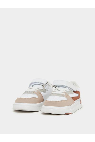Styli Color Block Low Top Trainer Shoes with Velcro Closure