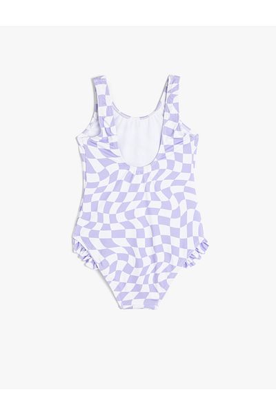Koton Ruffle Detailed Cherry Printed Swimsuit