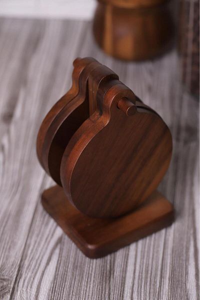 MİEN Mien Acacia Coaster Set with Stand