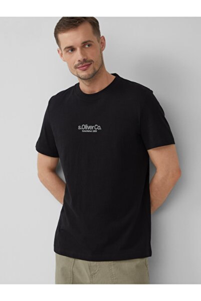 s.Oliver Men's T-shirt with logo print, cotton, Regular fit