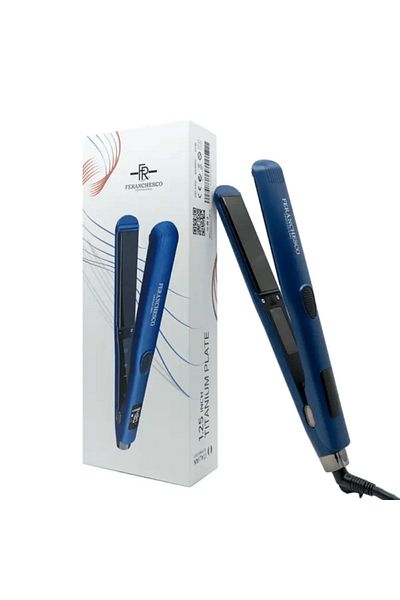 Feranchesco Professional مكواة فرد الشعر الاحترافية المصنوعة من التيتانيوم مقاس 1.25 بوصة لتصفيف الشعر بشكل أنيق وخالٍ من التجعد