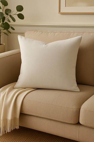 Luvora Home Nova Series Linen Throw Pillow Cover - Cream