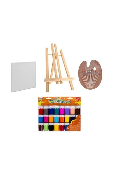 OEM Painting Set with Easel, Canvas, Palette, Brushes and Water-Based Paints