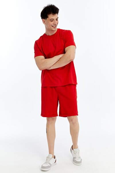 KRAVEN Men's 2-Piece T-Shirt & Double Leg Shorts Set, Combed Cotton, Lycra Fabric Regular Fit