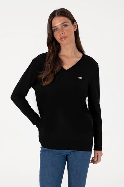 U.S. Polo Assn. Women's Black Basic Sweater 50288973-Vr046