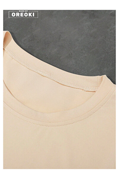 EFFRENATU Star Printed Cotton Fabric Men's Beige T-Shirt-Black Shorts Set