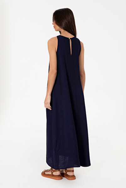 U.S. Polo Assn. Kadın Lacivert Maxi Boy Dokuma Elbise 50299194-VR033
