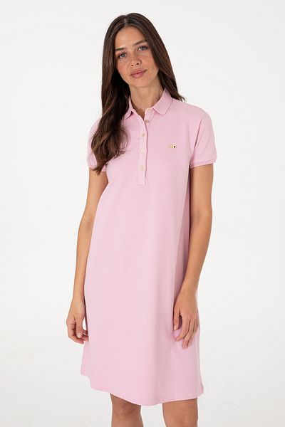 U.S. Polo Assn. Women's Light Pink Polo Neck Mini Length Knitted Dress 50305853-Vr078