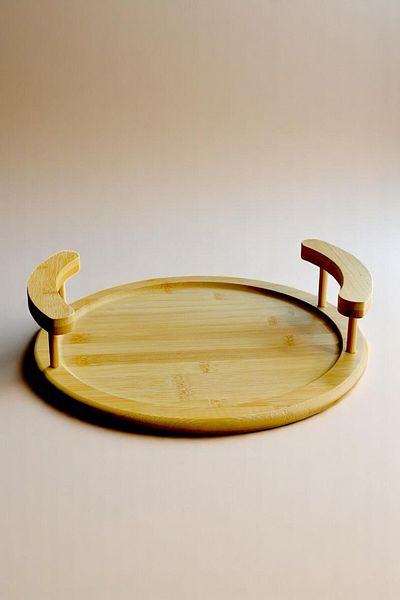 Kitchen Way 2 Tier 360 Degree Rotatable Bamboo Presentation Stand 25cm Kw-512