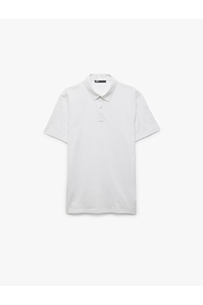 Koton Baumwoll-T-Shirt mit normaler Passform und kurzärmligem Polokragen