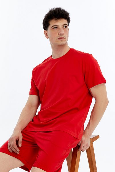 KRAVEN Men's 2-Piece T-Shirt & Double Leg Shorts Set, Combed Cotton, Lycra Fabric Regular Fit
