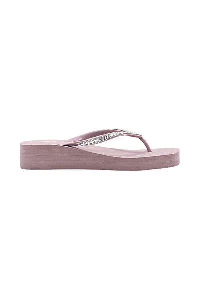 BATA Embellished Platform Wedge Flip Flops