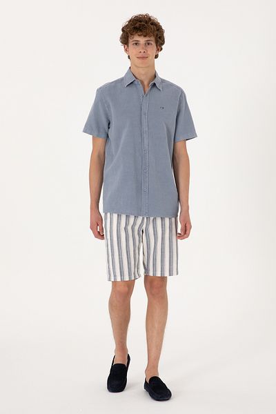 U.S. Polo Assn. Ανδρικό υπαίθριο ναυτικό μπλε υφαντό σορτς 50300482-VR059