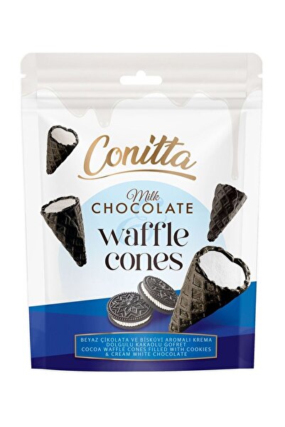 Elvan Conitta Beyaz Çikolata ve Kakaolu Gofret 80 Gr. (1 Paket)
