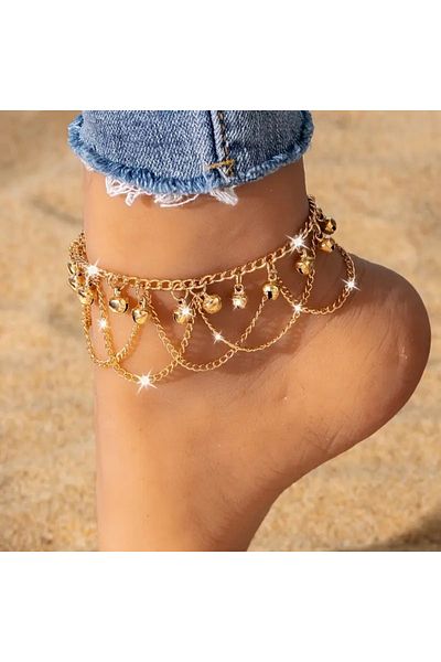 Dodemert Home Gold Tone Iron Chain Foot Jewelry & Anklet