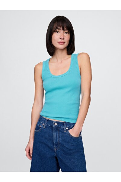 GAP Kadın Mavi Fitilli Halter Yaka Atlet