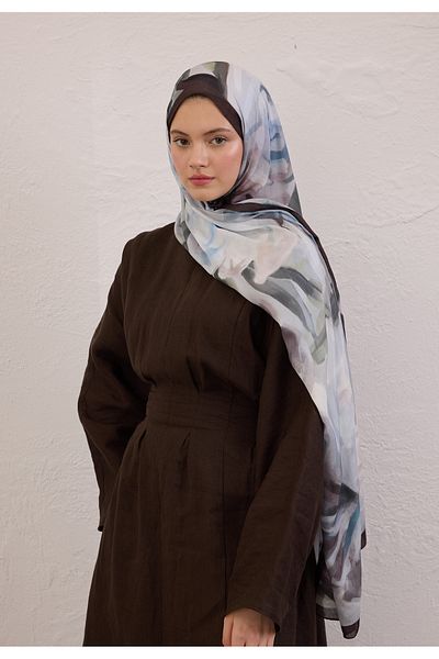 Fresh Gardenia Pattern Rami Shal Soft Blue