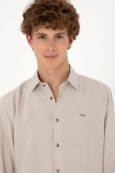 U.S. Polo Assn. Men's Stone Long Sleeve Shirt 50300209-Vr049