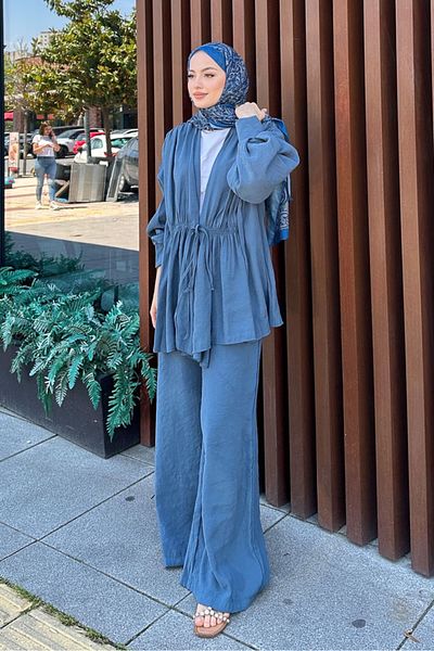 Ovn. Shoulder Gathered Suit - Indigo