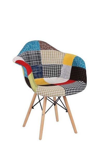 Taimi 3-Piece Dining Set Compact Mid-Century Modern Table, 80x80x72cm With 2-Upholstered Chair Multicolor