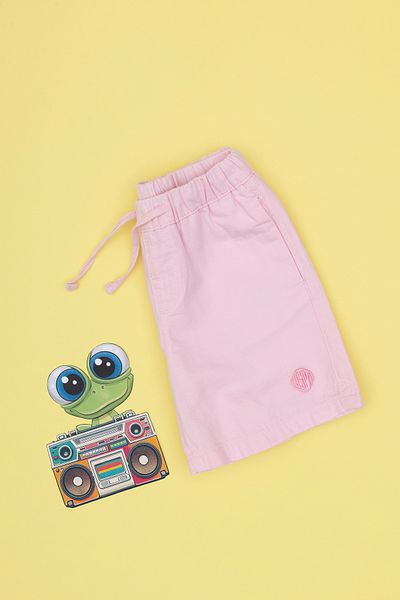 U.S. Polo Assn. Girl's Light Pink Cotton Woven Shorts 50306421-Vr078