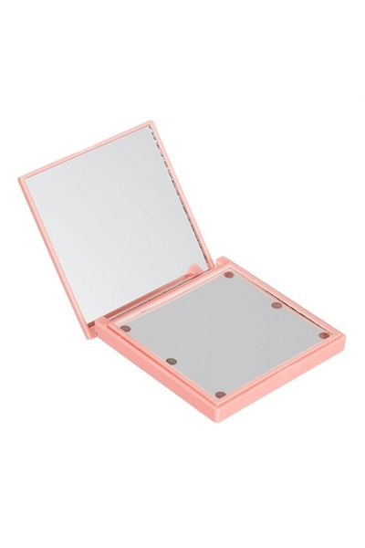 OEM Oglinda De Voiaj Cu LED, Model BOSS LADY/NO FILTER BEAUTY, 6 LED-uri, 7x7 cm, Negru/Size