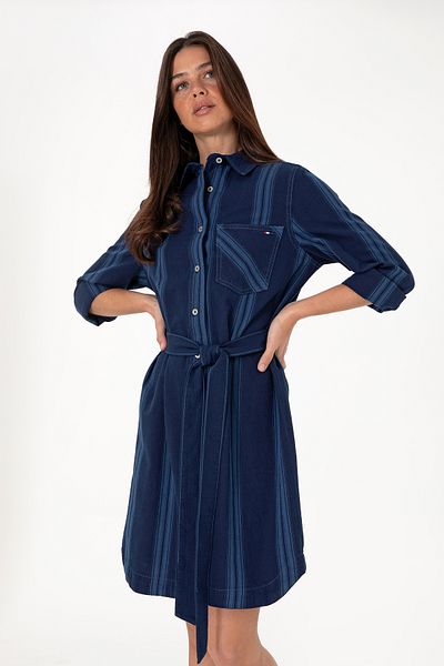 U.S. Polo Assn. Women's Blue Belted Mini Length Jean Dress 50308362-Dn0022