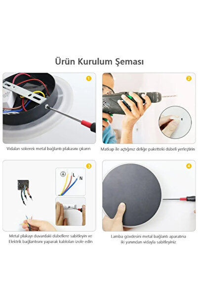 Hero Led HL-5610 6W 14 CM Dokunmatik Duvar Aplik Modern Duvar Lambası 3 Renk Duvar Aydınlatması