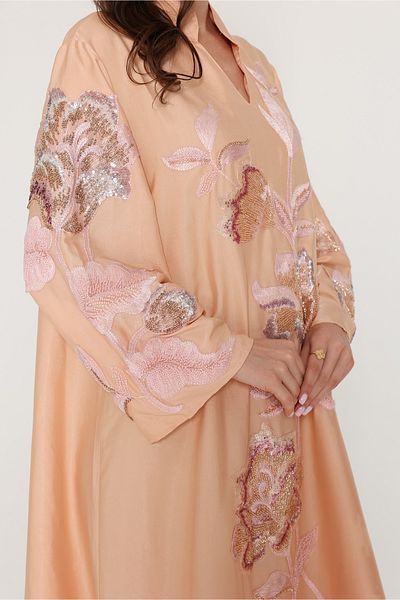 IKKXA Vibrant Floral Embroidered Jalabiya