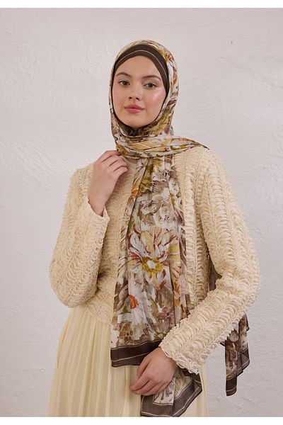 Fresh Jasmine Joy Pattern Rami Shal Brown