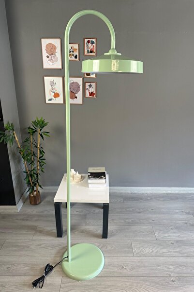 Bamyum Mint Lambader Modern Dekoratif Metal Oturma Odası Çalışma Odası Zemin Lambası