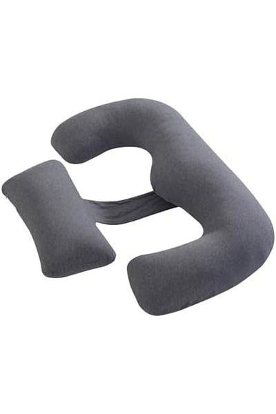 Moon Organic Multi Position Maternity Pillow with Detachable back support- Grey